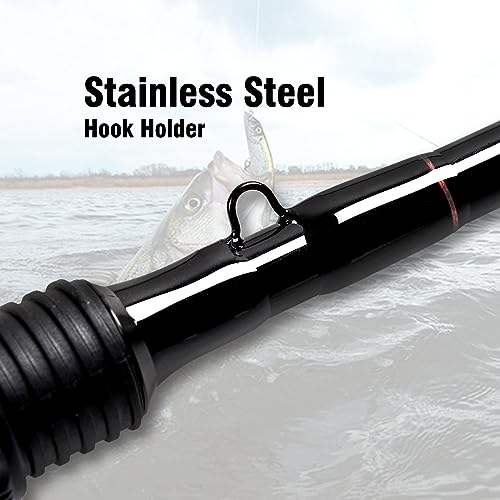 Fiblink 4 Pieces Travel Spinning Rod Medium Carbon Spinning Fishing Rod Portable Fishing Rod - size: 8' Medium Heavy
