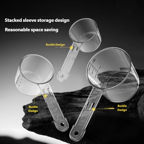3Pcs Stackable Fishing Baits Mixing Cups Container Set Strong Construction for Safe in Any Styles Allurement Cups - color: Transparent color