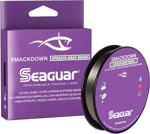 Seaguar Smackdown Low Visibility Braided Fishing Line, Stealth Gray, Multiple Sizes - size: 30lbs/300yds