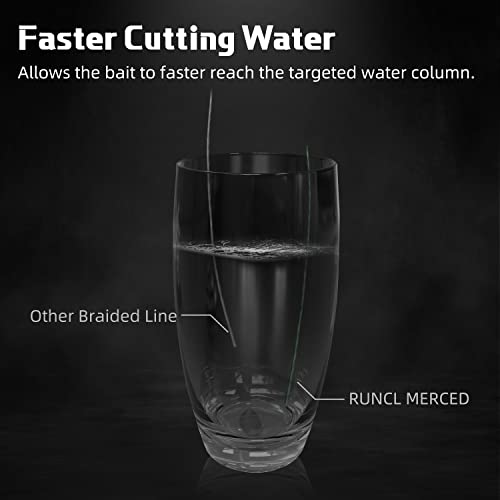 RUNCL Braided Fishing Line Merced, 1000 500 300 Yards Braided Line 4 8 Strands, 6-200LB - Proprietary Weaving Tech, Thin-Coating Tech, Stronger Smoother for Freshwater Saltwater - color: Moss Green, size: 30lb/300yards (4 Strands)