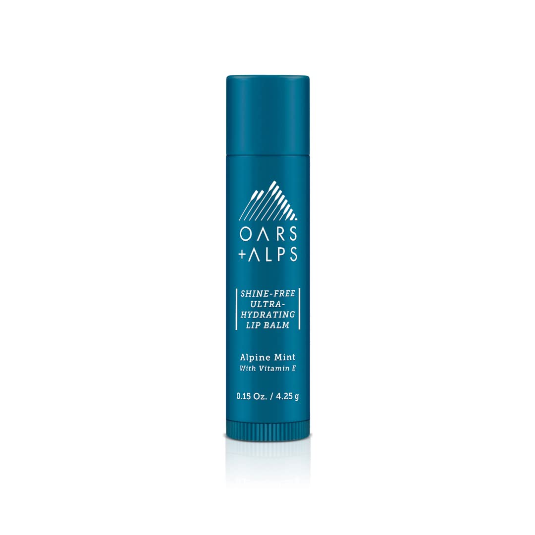 Oars + Alps Shine Free Lip Balm, Ultra Hydrating Lip Care Infused with Vitamin E, Alpine Mint Scent, 0.45 Oz Each, 3 Pack