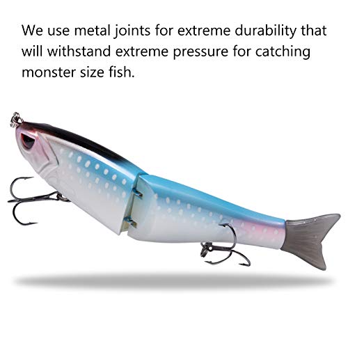 Bassdash SwimShad Glide Baits Jointed Swimbait Bass Pike Salmon Trout Muskie Fishing Lure - color: Scales, size: 7in/2.2oz