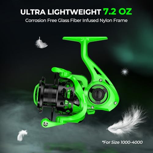 KastKing Zephyr Dual-Tip Fishing Rod and Reel Combo,Spinning & Baitcaster Combo,Dual Tips Section for Different Powers,IM6 Graphite 2-Piece Rod with Extra Tip,Sensitive & Powerful,Freshwater Fishing - style: Spin: 5'0''- Ul& L- Dual-tip Rod -1000 Reel(gre