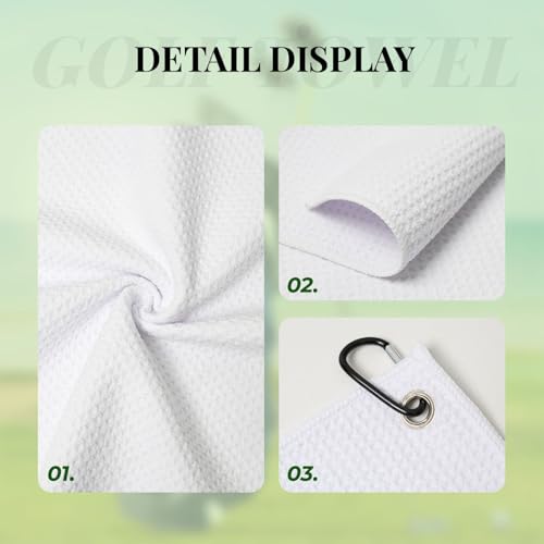 Multicolor Hand-Painted Fish Print Golf Towel, Microfiber Golf Towels for Bags with Carabiner Clip 16 x 24 inches, Men Womens Golfs Accessories