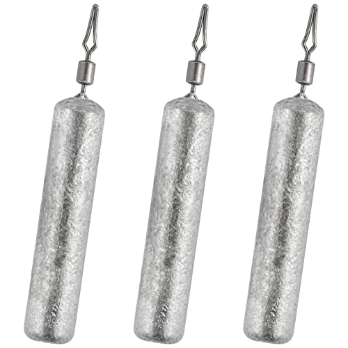 Dr.Fish 50 Pack Fishing Drop Shot Weights Lead Fishing Weights Pencil Skinny Sinkers with Barrel Swivels for Freshwater Bass Fishing - size: 3/8oz-20 Pack