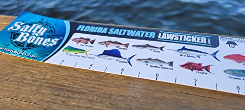 Salty Bones Florida Saltwater Lawsticker - 36" Sticker Ruler - Made in The USA - Latest Version