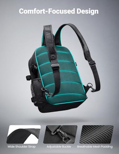 Piscifun Fishing Backpack Tackle Bag with 2 Rod Holders, Multi-Compartment Storage, MOLLE System, Water-Resistant Lightweight Outdoor Pack - color: Double Shoulder - Black, style: Large
