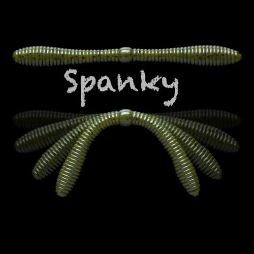 Lunker City Fishing 5" Spanky Worm 3 Pack Bundle Soft Plastic Bass Lure Wacky Rig Salted Jigging Stick Bait, 21 Total Lures, Made in The USA - color: 194 Peanutbutter Pumpkinseed