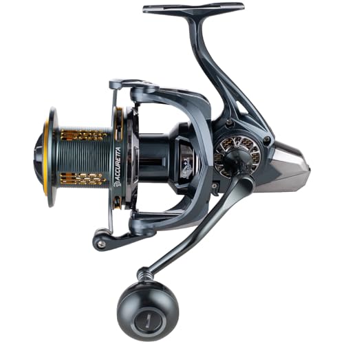 Fishing Spinning Reel, 10000/12000 Saltwater Spinning Reel, 45LBS Max Drag, CNC Aluminum Screw-in Handle & Spool, Oscillating Guide Rod System, Surf Fishing Reel for Beach & Boat Fishing - size: 10000