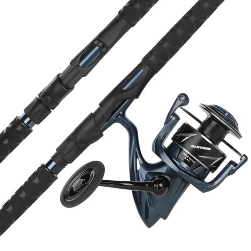 KastKing ReKon Saltwater Fishing Rod and Reel Combo, Fishing Poles & Reels Combo, Graphite Blank, Zirconia Rings, NyliTech Frame & Rotor, EVA Handle, Uplock Reel Seat - style: Spin-8'0" Medium Heavy-5000 Reel-2pcs