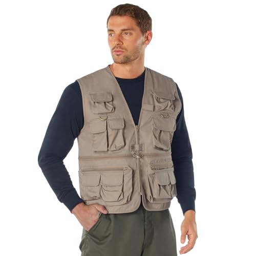 Rothco Uncle Milty Travel Vest - Outdoor Fishing Camping 17 Cargo Pocket Jacket - color: Khaki, size: 4X-Large