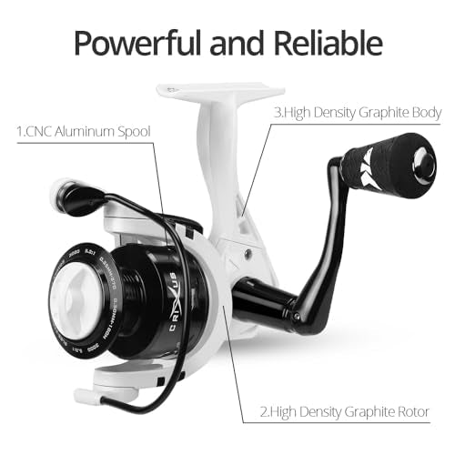 KastKing Crixus Fishing Rod and Reel Combo, High Performance Spinning & Baitcaster Combo, IM6 Graphite 2Pc Blanks, Zirconium Oxide Rings, SuperPolymer Handle, Lightweight Reel with Aluminum Spool - size: Spin-6'6" Medium-2pcs,3000 Reel