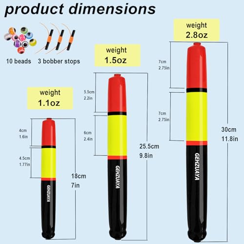 Fishing Bobbers Floats, Catfish Floats Weighted Float for Fishing, High Visibility Wood Bobber for Catfish Pike - size: 7IN-3PCS