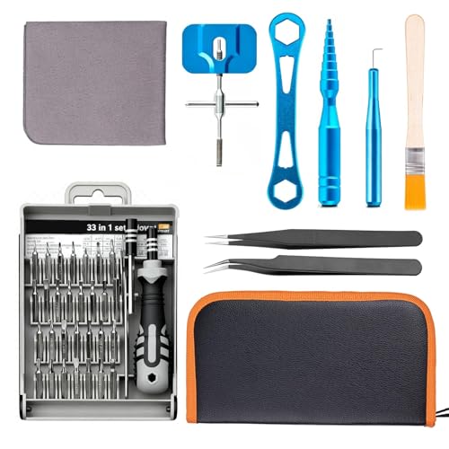 Fishing Reel Cleaning, Repair & Maintenance Kit, 30-in-1 Precision Electric Screwdriver Set for Spinning & Baitcasting Reels - color: Blue