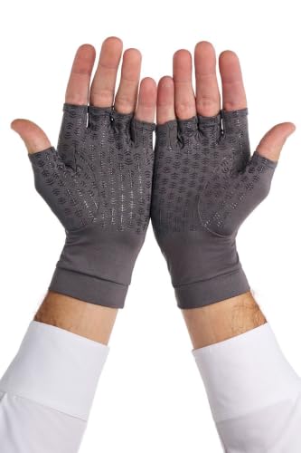 Coolibar Fingerless UV Sun Gloves - UPF 50+ Sun Protection - Ouray - color: Charcoal, size: Medium