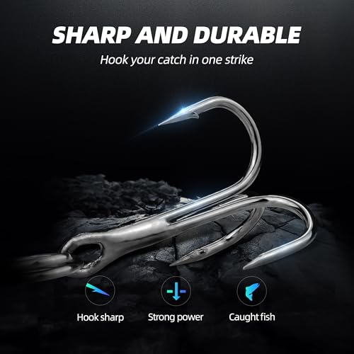 Fishing Rig with Weighted Jig Head and Treble Hook – Screw Lock Bait Keeper for Soft Lures, 3PCS Pack for Saltwater and Freshwater Fishing - size: 1/2oz, style: Single