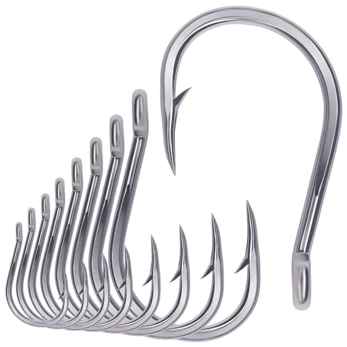 3X-Strong-Octopus-Hooks-Saltwater-Fishing-Circle-Hooks- Stainless Big Game Size 1-13/0 - size: 9/0 Pack of 10