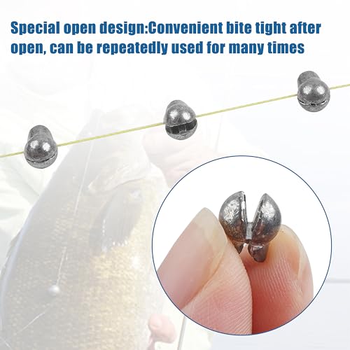 Split Shot Fishing Weights Sinkers, 200pcs Removable Fishing Line Weights and Sinkers for Freshwater Saltwater Bass Trout - size: 0.8g 1g 1.5g 2g 2.5g (Small-200pcs)
