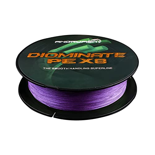 ANGRYFISH Diominate PE 4 & 8 Strands Braided Fishing Line–Abrasion Resistant Superline–Zero Stretch–Excellent Tensile Smooth–High Value(5LB-200LB) - color: Purple, size: 8LB/0.07MM-327YDS(4 Strand)
