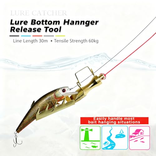 Professional Fishing Baits Hard Equipment with 30m Line for Lures Saver Fishing Retrievers Savers - color: black and white