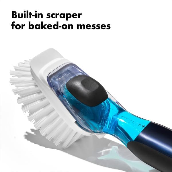OXO Good Grips Soap Dispensing Dish Scrub Brush, Cleaning Brush for Kitchen