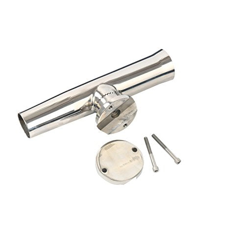 Amarine Made 2Pcs Fishing Rod Holder, Stainless Tournament Style Clamp on Rod Holder, Rail Mount Fishing Pole Holder for Rails 1-1/4" to 2"