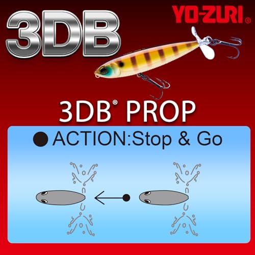 Yo-Zuri 3DB Prop Floating Lure, Prism Shad, 3 1/2-Inch - color: Prism Frog, size: 3-1/2"
