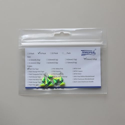 10 Pieces 3.0-6.0mm Teardrop Tungsten Ice Jig - color: TG01 Firetiger, size: TIJ02 3MM 10PCS