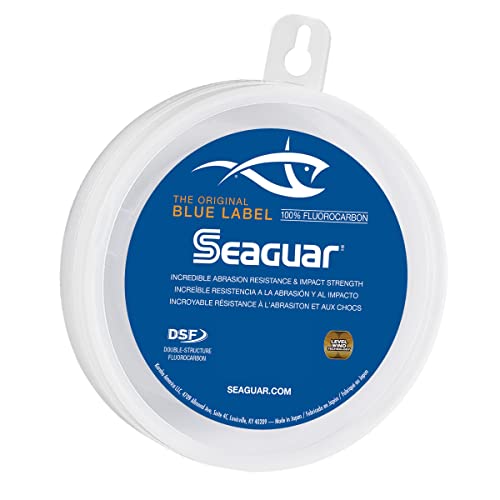 Seaguar Blue Label Fishing Leader Line for Saltwater, 100% Fluorocarbon, Clear, Multiple Sizes - size: 30lbs/100yds