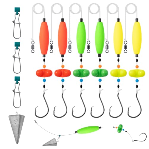 Catfish Rigs Catfish Float Rigs Catfishing Tackle Santee Rig 5/0 6/0 Circle Hooks for Peg Floats Catfish - size: 5/0 HOOK * 6PCS with Weight 1 oz