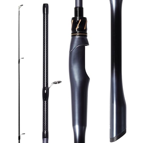 Kilitn Fishing Rod, 2-Piece Graphite Rod, Spinning & Casting, Strong Carbon Fiber Fishing Poles with Comfortable Handle for Freshwater or Saltwater Fishing - size: 5.5FT