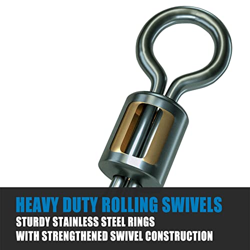 Dr.Fish Barrel Fishing Swivels, Available from #12-#12/0, Stainless Swivels Fishing Tackle Saltwater, Freshwater, Leader/Line/Lure Connector - size: #3/0(1.1")-220LB-40 Pack