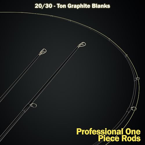 Next 1 Freshwater Bass Fishing Rod, Casting, Graphite Blank | 6 Casting Rod Models: For Topwater, Jig, Frog & Crankbait, 8-30 lb, 1/8-1.5 oz, 20/30-Ton Graphite, SeaGuide Zirconia Guides - color: Black, size: 6'8" M, MOD FAST
