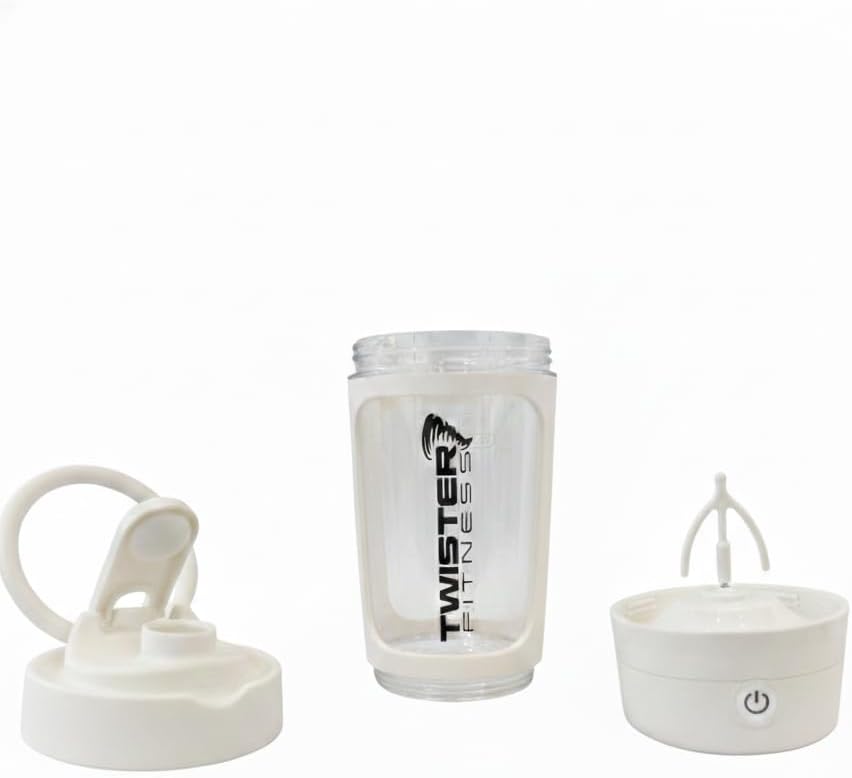 PULSE Electric Shaker Bottle for Protein Shakes – USB Rechargeable Mixer Cup, BPA-Free Tritan, for Meal Replacements & Fitness Drinks (White, 21 OZ)