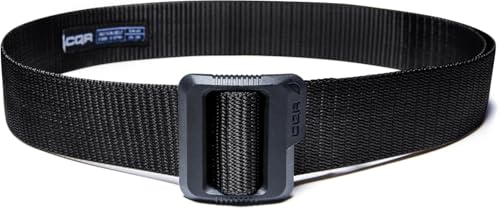 CQR Tactical Belt, Military Style Heavy Duty Belt, Webbing EDC Quick-Release Buckle - color: 2pack Dura Nylon Black/Grey, size: X-Large