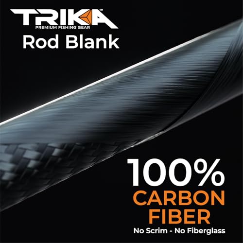 TRIKA 6X Spinning/Casting Carbon Rod Carbon Weave Rod for Extra Sensitive Vibration | Longer Casting | Lightweight Freshwater Fishing Pole - style: Spinning 6'6" Medium Lite/Mod Fast 1pc.