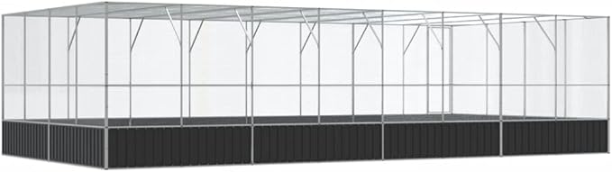 Outdoor Aviary Bird Cage, Galvanized Steel Outside Ample Activity Space Birdcage, 327.6"x163"x83.5", -277