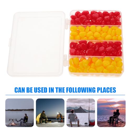 Homoyoyo 200pcs Floating Artificial Corn Baits Carp Fishing Lures Silicone Soft Lures Lifelike Appearance for Pond and Lake Fishing