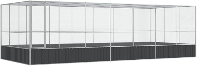 Steel Aviary with Extension, Large Flight King Bird Cage for Cockatiels African Grey Quaker Amazon Sun Parakeets Green Cheek Conures Pigeons Parrot Bird Cage, 285.4"x120.9"x83.5",-86