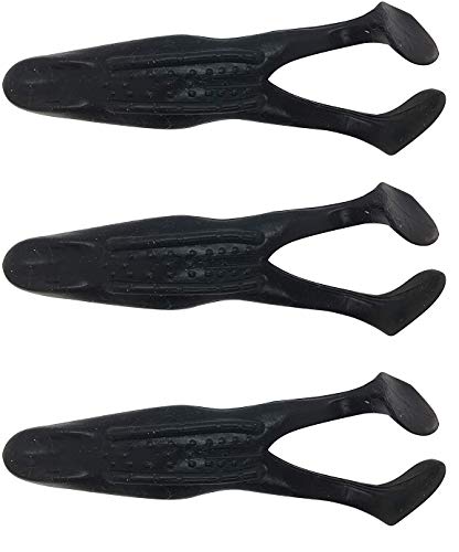 Paddle Toad Frog Soft Plastic 1/2oz 4.13" Fishing Lure - Pack of 3 - color: BLACK NINJA