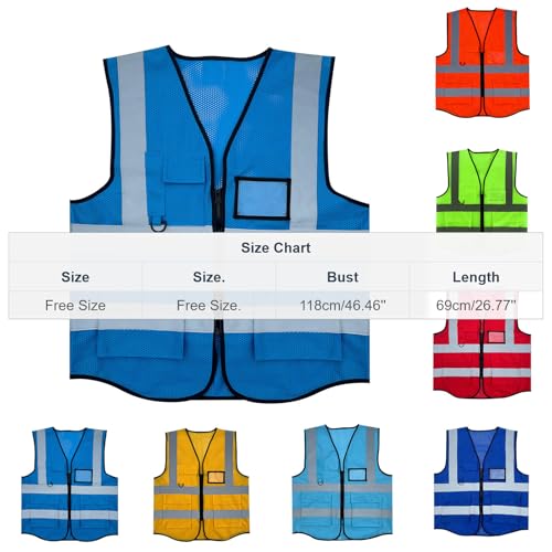Fishing Vest - Work Vest for Men V Neck Zip Up Lightweight Breathable Sleeveless Utility Jackets Mesh Outwear Vests 2026 - color: 04# Blue