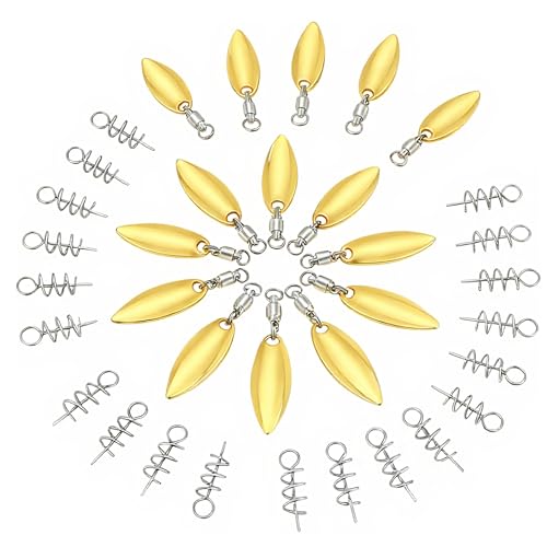Fishing Spinners Basic Set Beetle Spin Fishing Lures with Spinner Blades for Lure Making, Complete Lure Making Supplies for Freshwater Bass Angling & DIY Use