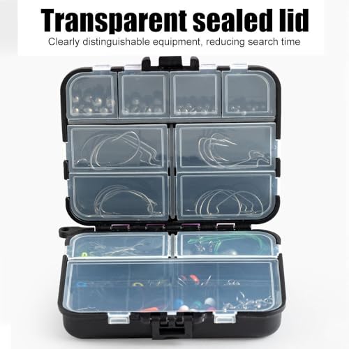 DONGKER Fishing Tackle Box,Adjustable Tackle Storage Organizer Box Double Sided Waterproof with Carrying Strap for Fishing