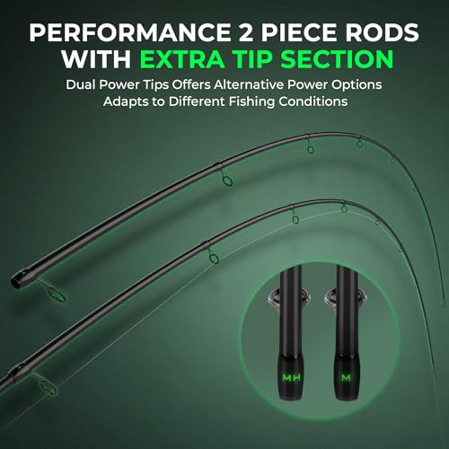KastKing Zephyr Dual Tip Fishing Rod, Lightweight KastFlex IM6 Graphite Spinning & Casting Rod with Zirconium Oxide Ring Guides, Hook Keeper, EVA Grip, PTS Power Transition System - size: 6'8"-ML/M-Fast(2 Pcs+ Extra Tip), style: Spinning