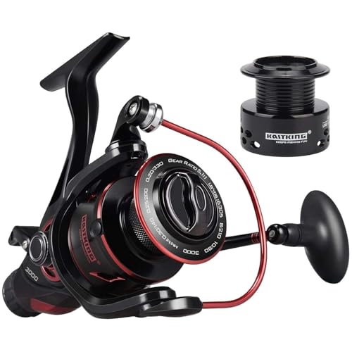 KastKing Sharky Baitfeeder III Spinning Reel 10+1 Shielded Stainless Steel BB - Carbon Fiber Drag for Live Liner Bait Fishing Action - style: 3000