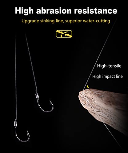 Dyxssm Small Fishing Hooks with Line, Tiny Fishing Hook on Nylon Line (Pack of 20) - size: 12#