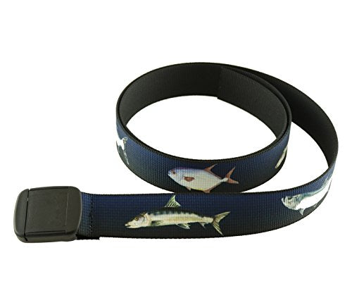 Thomas Bates Fish Pattern Metal Free Hiker Web Belts - color: Multicolor