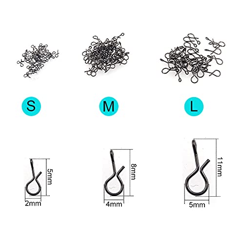 No-Knot Fast Snaps - Quick Change Connect Snap for Flies, Hooks & Lures - Black, Pack of 100 - size: Large