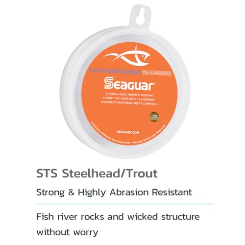 Seaguar STS Trout/Steelhead Freshwater 100% Fluorocarbon Fishing Line Leader, Multiple Sizes - size: 4lbs/100yds