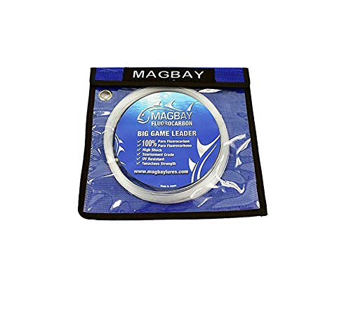 MagBay Lures 100% Pure Fluorocarbon Leader Line - Saltwater & Freshwater Invisible Fluorocarbon Fishing Leader Line, Strong Performance 150, 130, 100, 80, 60 & 40 lbs 33 Yard - size: 150lbs